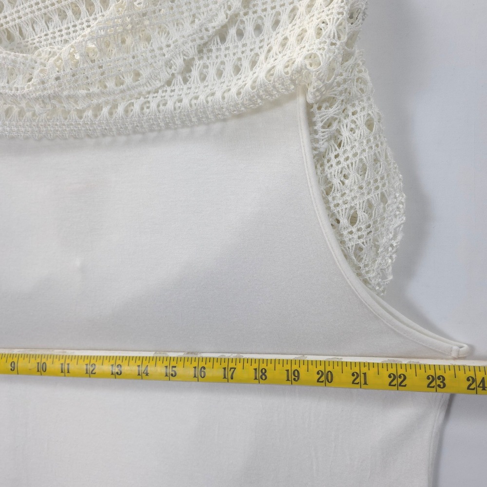 NAÏF White Crochet Lace Poncho Top Boho Beach Cover Up 2X Resortwear Festive - Picture 5 of 10